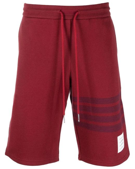Thom Browne Red Rwb Striped Shorts for men