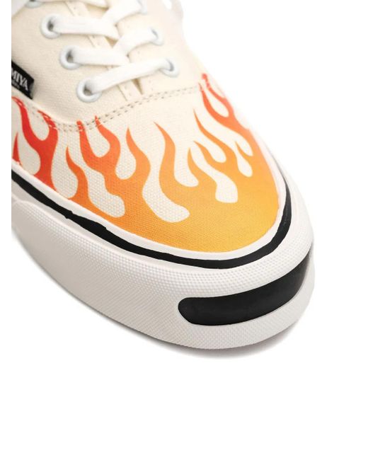 KAMIYA Pink Herc Flame-Pattern Vulcanized Sneakers