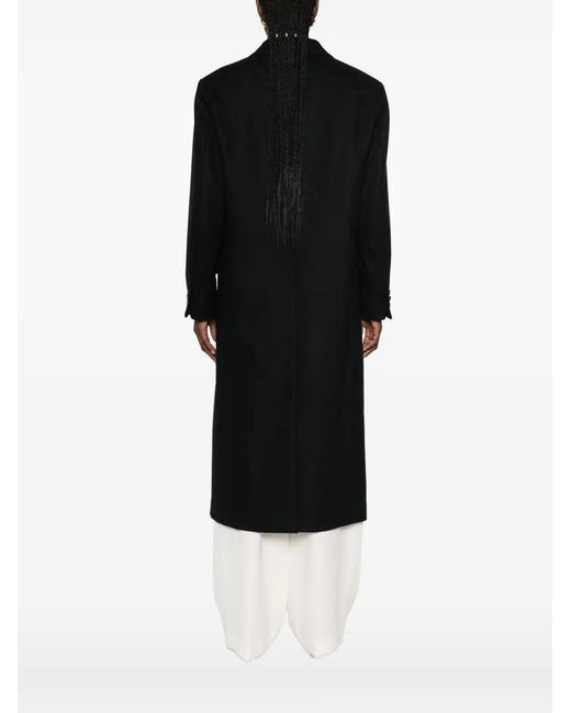 Barena Black Double-Breasted Peak-Lapels Coat