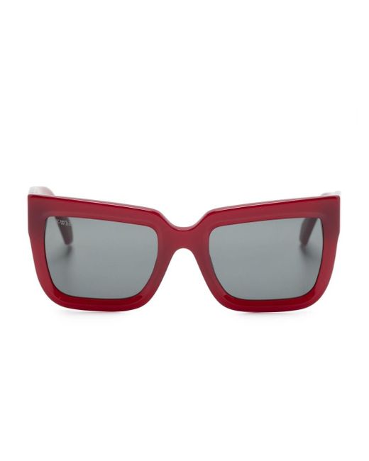 Off-White c/o Virgil Abloh Red Firenze Square-frame Sunglasses
