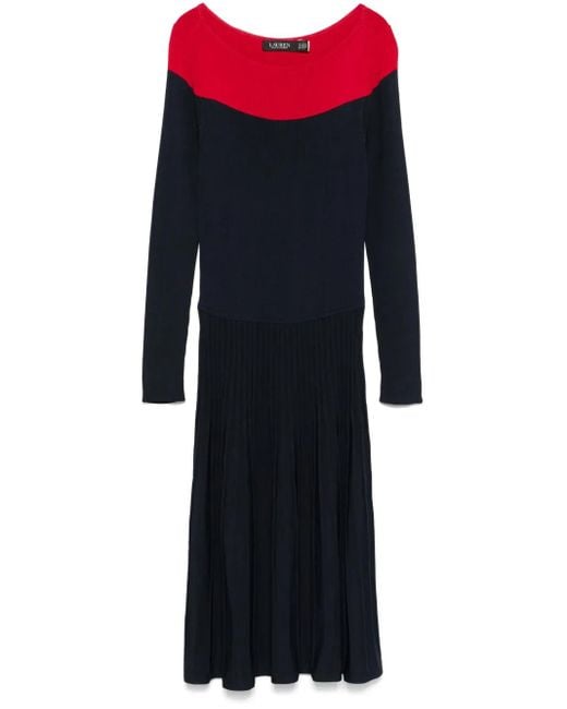 Ralph Lauren Blue Patney Long Sleeve Day Dress