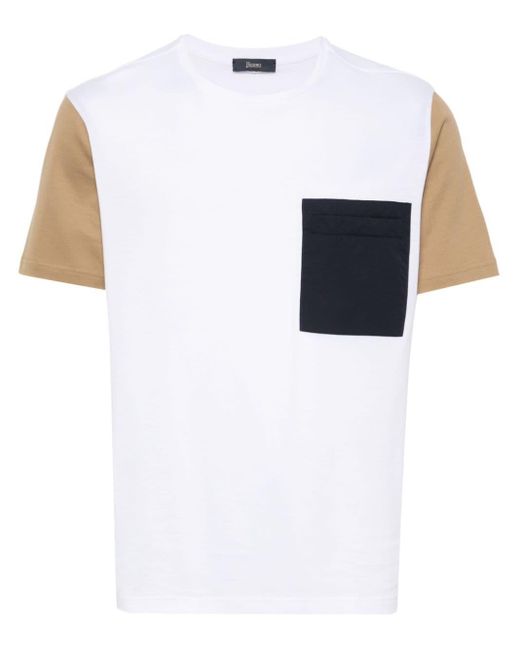 Herno T-shirt Met Colourblocking in het White voor heren