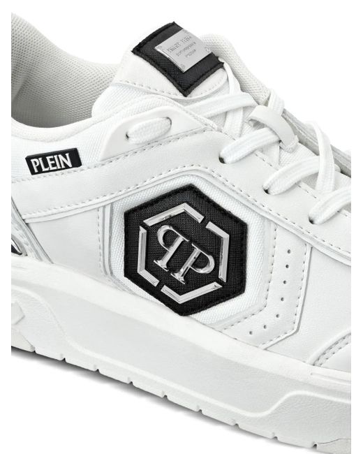 Philipp Plein White Sk8R Plein Low-Top Sneakers