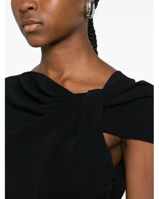 Givenchy Gedrapeerde Midi-Jurk in het Black