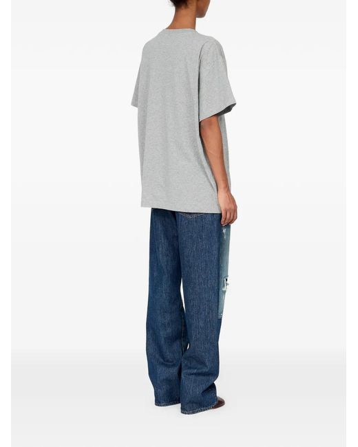 MM6 by Maison Margiela Gray T-Shirt Label En Coton