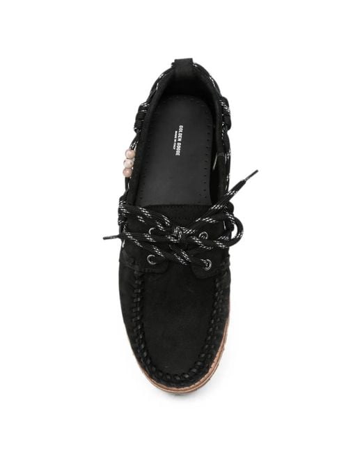 Golden Goose Deluxe Brand Black Chaussures Bateau Cruise À Ornements De Perles for men