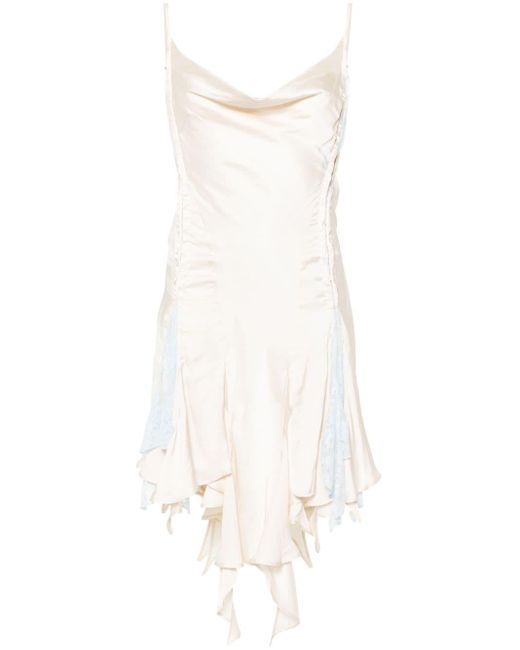 Y. Project White Satin-finish Mini Dress