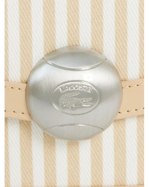 Lacoste White Sac Porté Épaule À Rayures