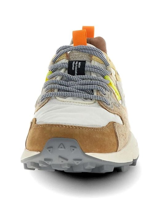 Flower Mountain White Nubuck Leather Sneakers