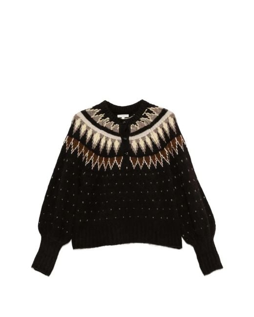 Yerse Black Gemusterter Pullover