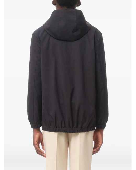 Valentino Garavani Blue Vlogo-Patch Hooded Jacket for men