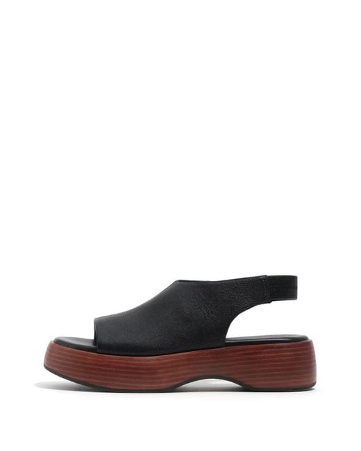 Bimba Y Lola White Platform Leather Sandals