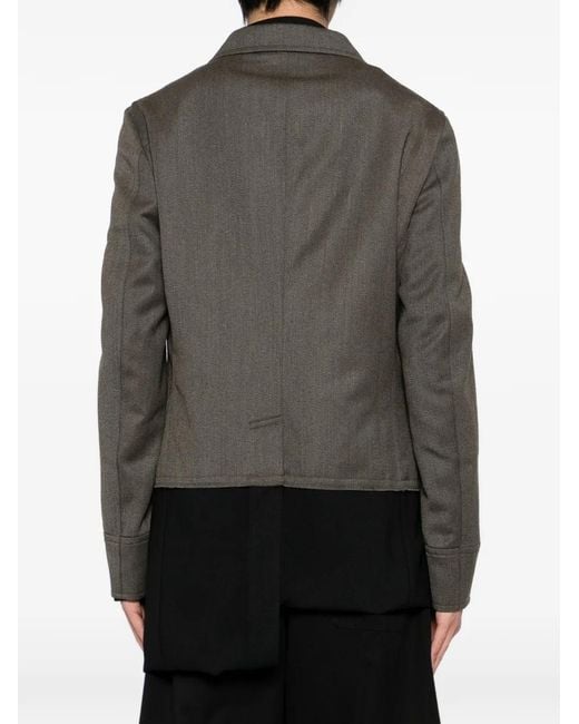 Comme des Garçons Gray Button-Up Layered Jacket for men