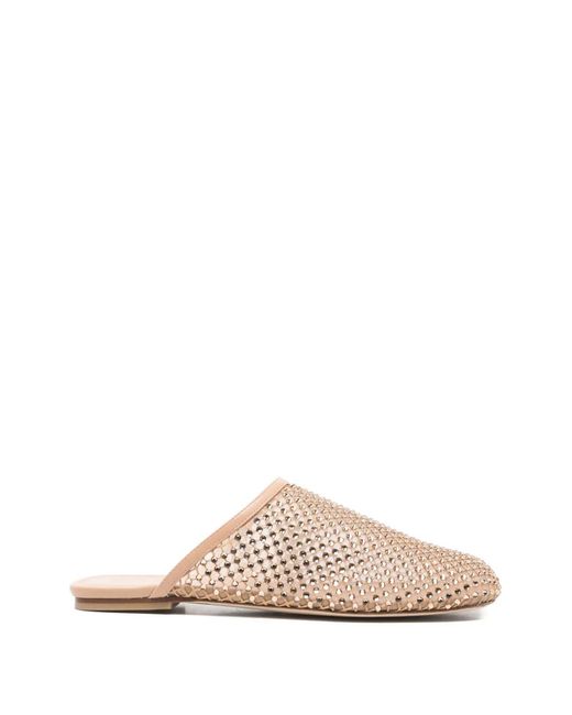 Stuart Weitzman Pink Bareitall Studded Mules