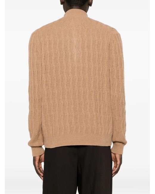 Etro Natural Quarter-Zip Sweater for men