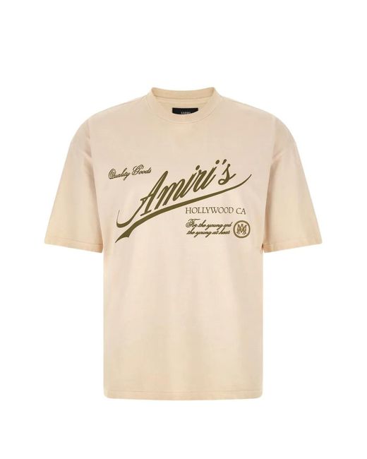 Amiri Natural Graphic-Print T-Shirt for men