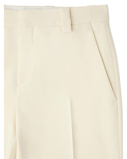 Versace White Logo-Patch Tailored Trousers for men