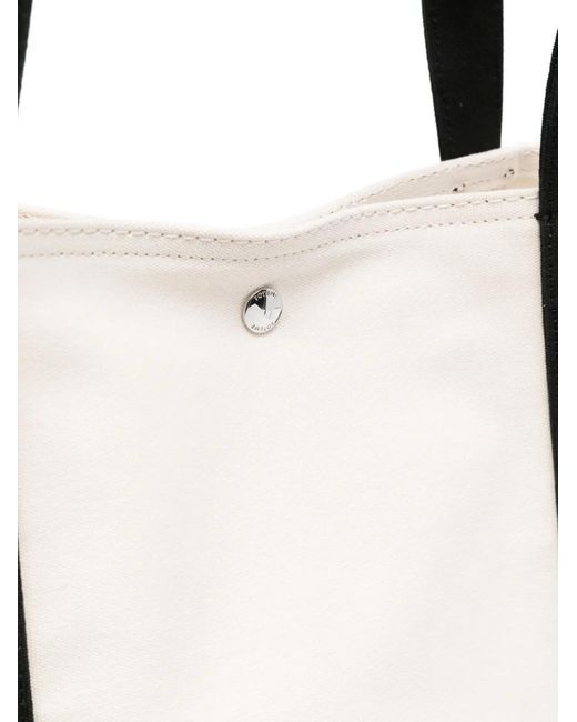 Totême White Contrast-Trim Beach Tote Bag