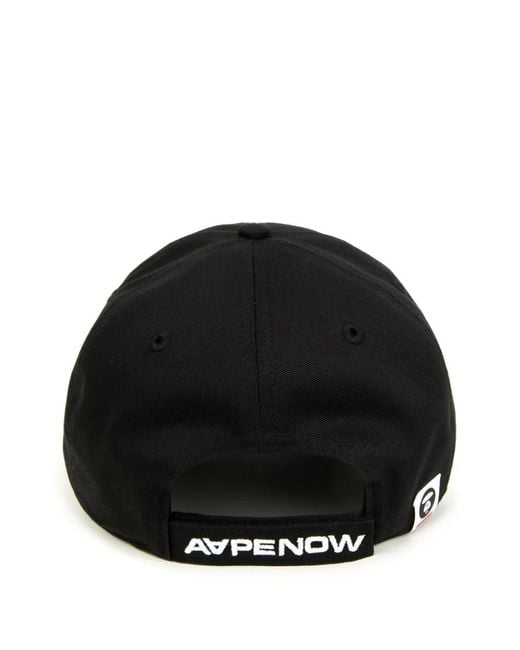 Aape By A Bathing Ape Black Moonface Logo-Patch Cap for men