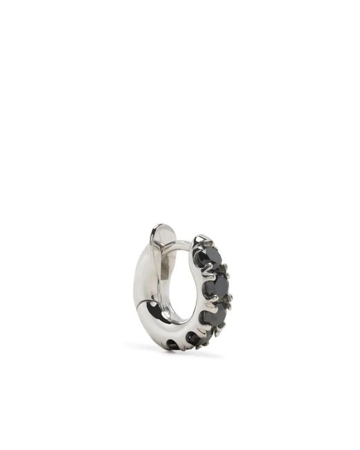 Spinelli Kilcollin White Sterling Diamond Mini Hoop Earring for men