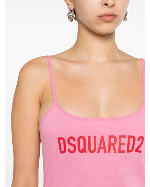 DSquared² Pink Minikleid mit Logo-Print