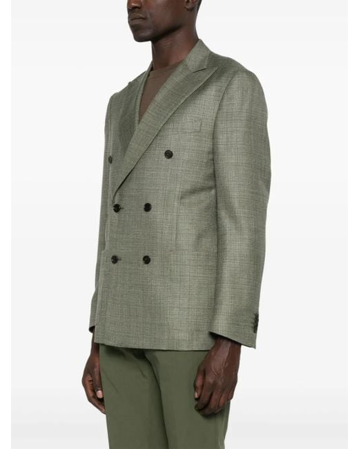 Corneliani Green Double-Breasted Blazer for men