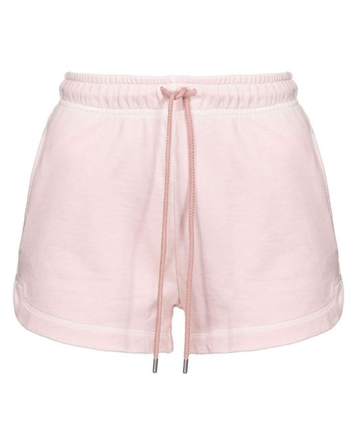 Pinko Pink Logo-print Cotton Shorts