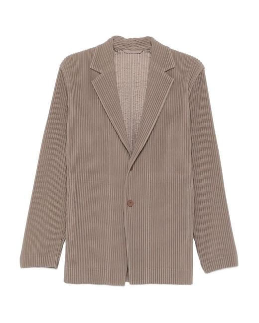 Homme Plissé Issey Miyake Blazer Met Enkele Rij Knopen in het Brown voor heren