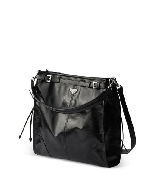 Prada Black Bonnie Leather Shoulder Bag for men