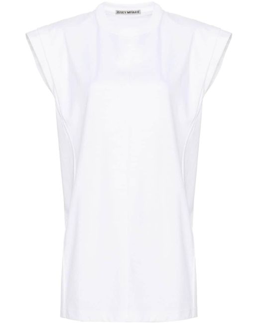Issey Miyake White T-Shirt mit Pinselstrich-Print