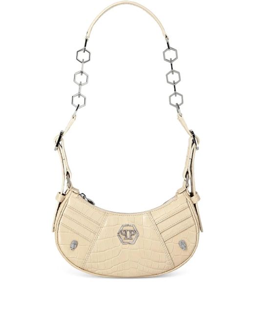 Philipp Plein クロコエンボス ショルダーバッグ Natural