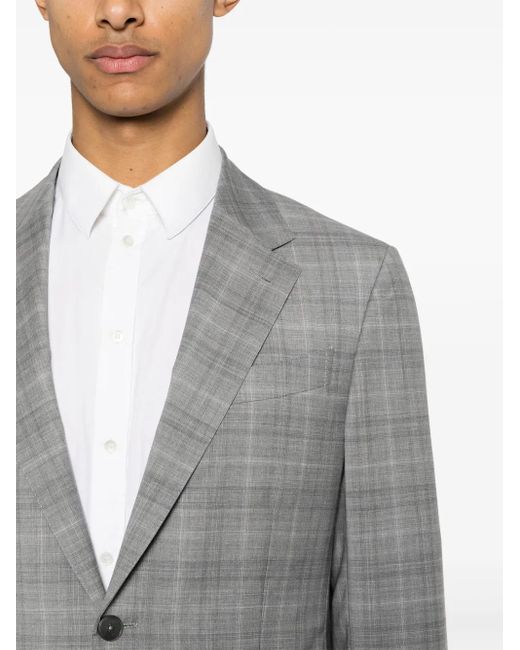 Zegna Gray Checked Single-Breasted Suit for men