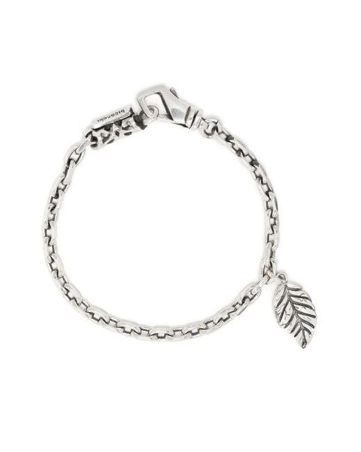 Emanuele Bicocchi Metallic Leaf-Detail Chain-Link Bracelet