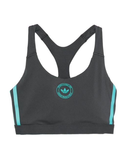Adidas Black Racerback Logo Sports Bra