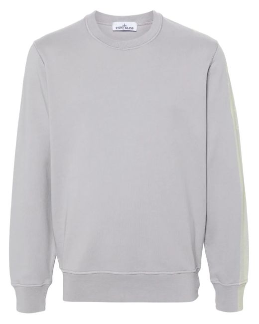 Stone Island Gray Stripes Five-Print Sweatshirt for men