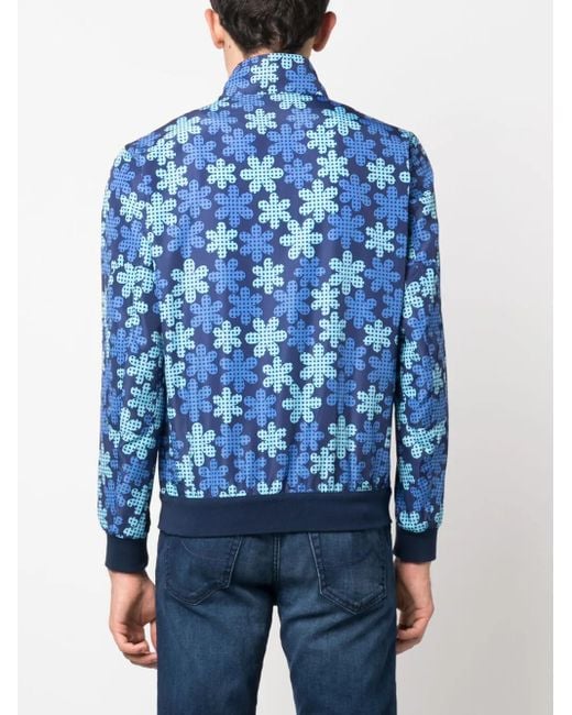 Kiton Bomberjacke Mit Grafischem Print in Blue für Herren