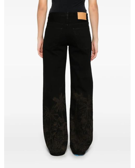 Alanui Black Jungle Toile De Jouy Jeans