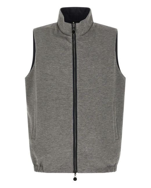 Kiton Blue Reversible Vest for men