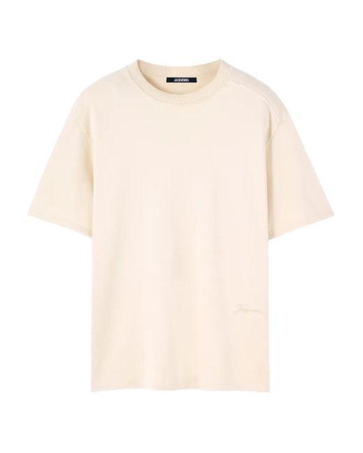 Jacquemus Natural Round Neck T-Shirt for men