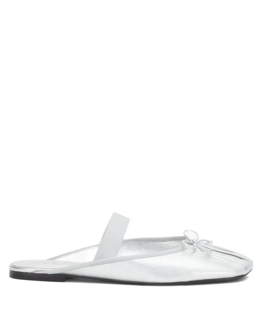 3.1 Phillip Lim White Bow-Detail Elasticated-Strap Mules