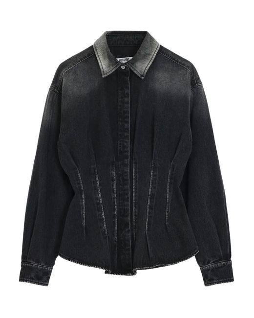 Camicia Con Chiusura Nascosta di Moschino in Black