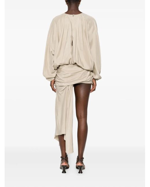 Christopher Esber Natural Draped Silk Dress
