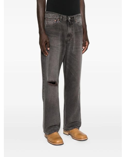Our Legacy Gray Third Cut Ripped-Detail Jeans for men