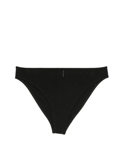 Totême Black Stripe-Edge Bikini Bottoms