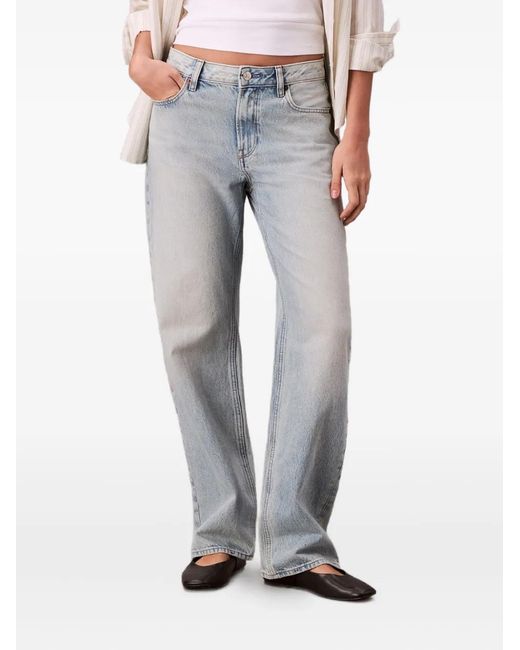 Calvin Klein Women's Gray Logo-Detail Jeans