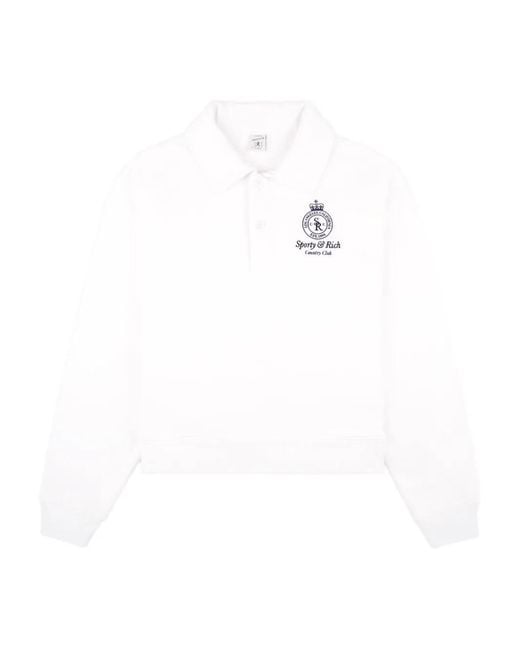 Sporty & Rich White Crown Country Polo Top