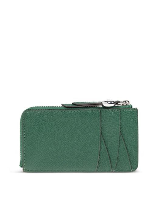 Tory Burch Green Zip Leather Wallet