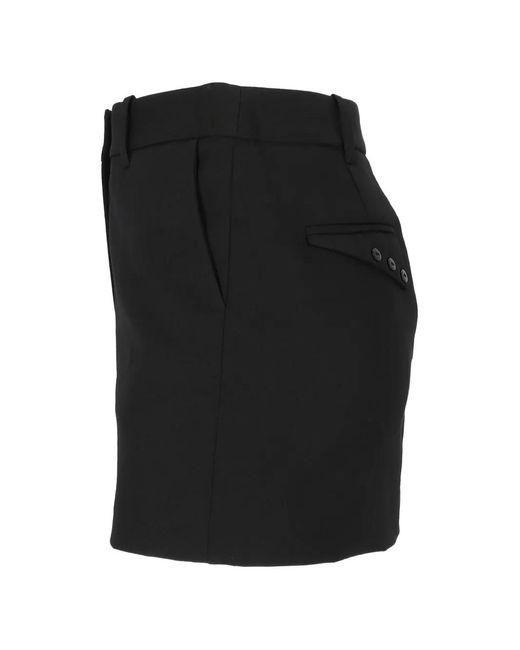 Elisabetta Franchi Black Button-Flap Pocket Mini Skirt