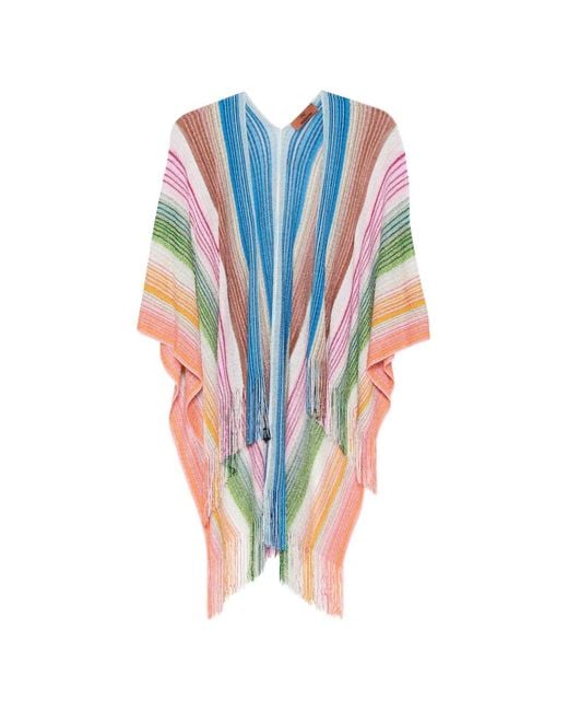 Missoni Blue Veste Plissée À Franges