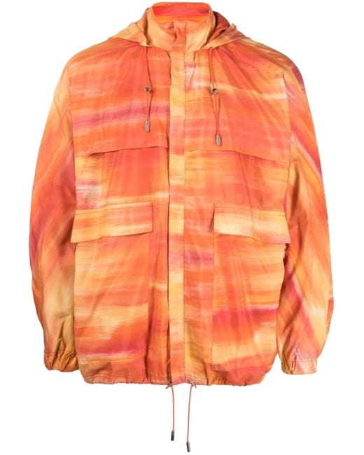 Ahluwalia Orange Veste À Effet Tie-Dye for men